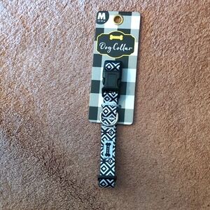 Dogs Collar. M. 12" to 18". Black and White. New SALE